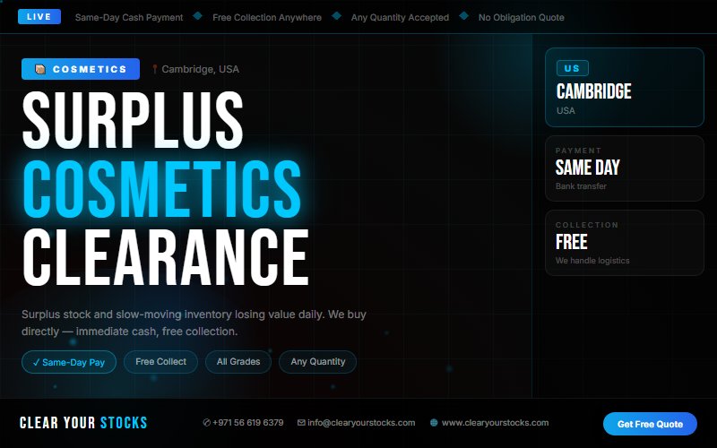 Cambridge, USA Businesses: Sell Your Excess Cosmetics Stock — No Hassle