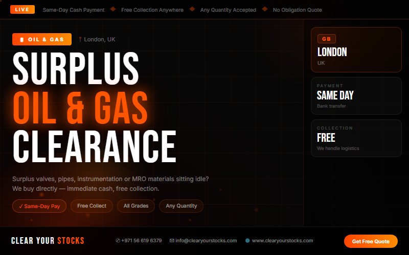 Obsolete Oil & Gas Stock Buyers in UK — Free Collection Near London, UK