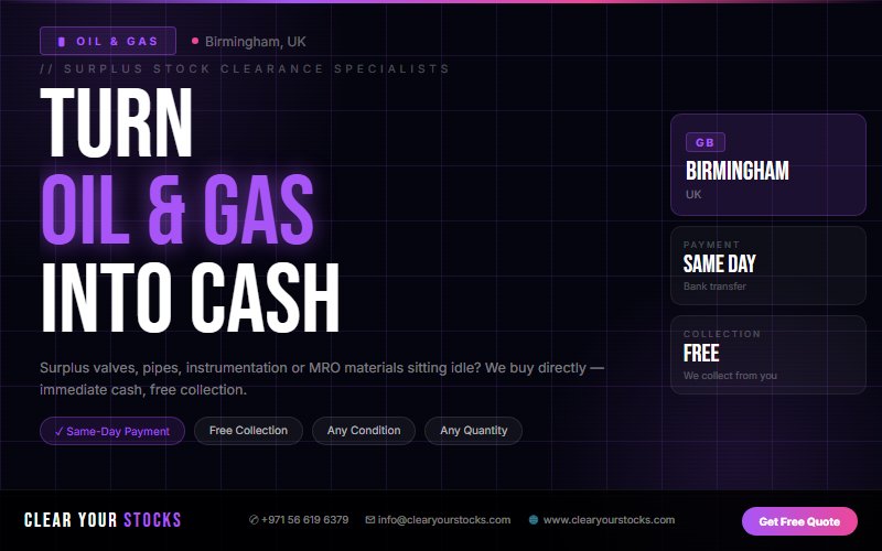 Non-Moving Oil & Gas Stock in Birmingham, UK? Clear Your Stocks Buys It Today