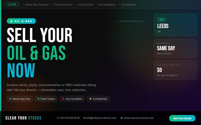 Dead Oil & Gas Stock in Leeds, UK? We Purchase It Immediately