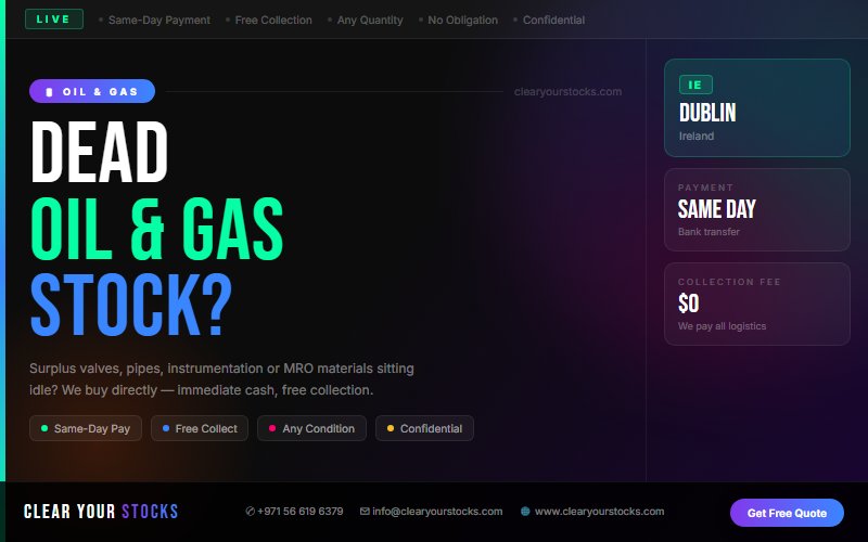 Why Dublin, Ireland Companies Choose Clear Your Stocks for Oil & Gas Clearance
