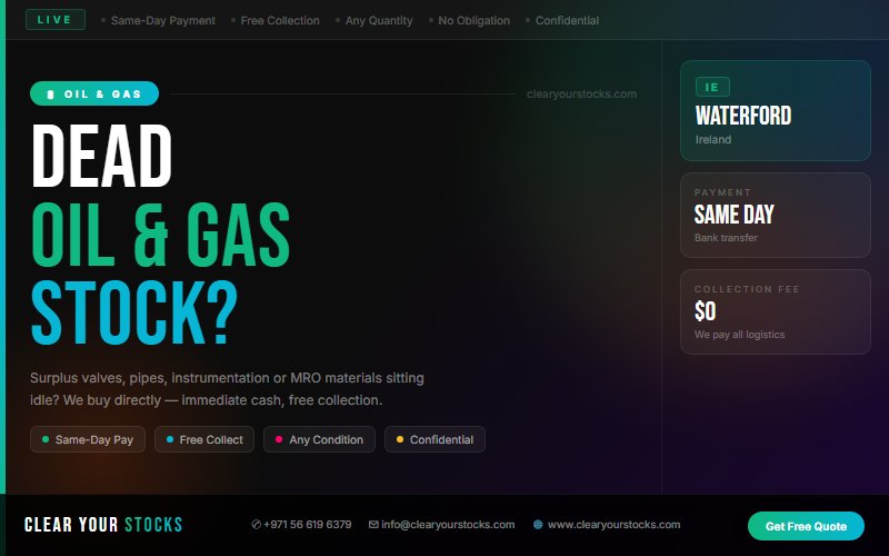Liquidate Your Oil & Gas Stock in Waterford, Ireland — Clear Your Stocks Pays Same Day