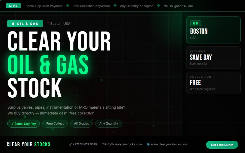 Oil & Gas Stock Clearance Buyers in Boston, USA — Any Condition Accepted