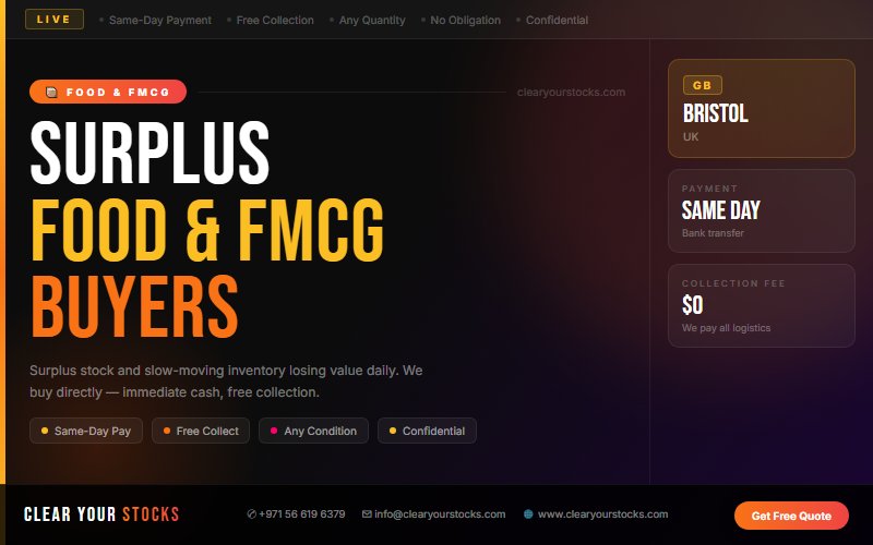 Food & FMCG Surplus Stock in Bristol, UK: Your Complete 2026 Selling Guide
