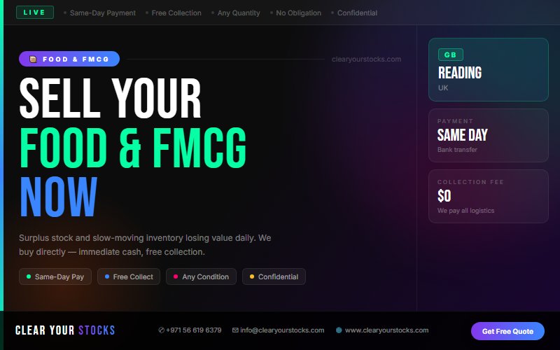 Nearest Food & FMCG Dead Stock Buyer in Reading, UK — Clear Your Stocks