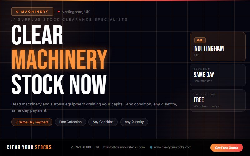 Why Nottingham, UK Companies Choose Clear Your Stocks for Machinery Clearance