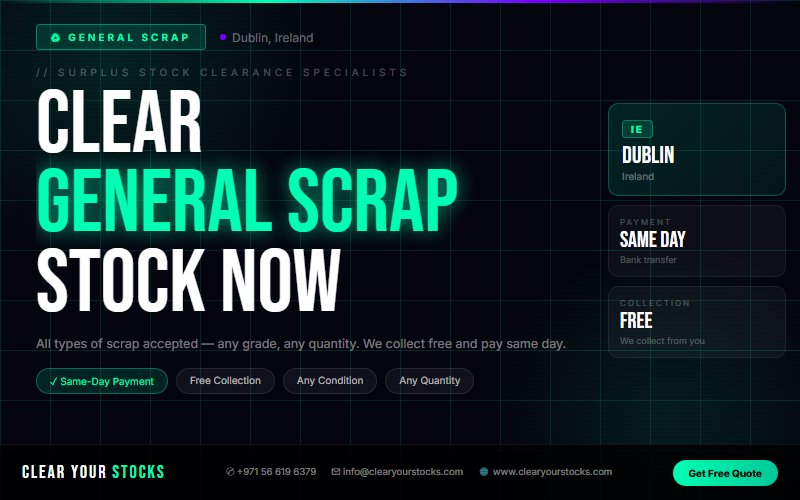 Overstock General Scrap Buyers Ireland — Clear Your Dublin, Ireland Warehouse Today