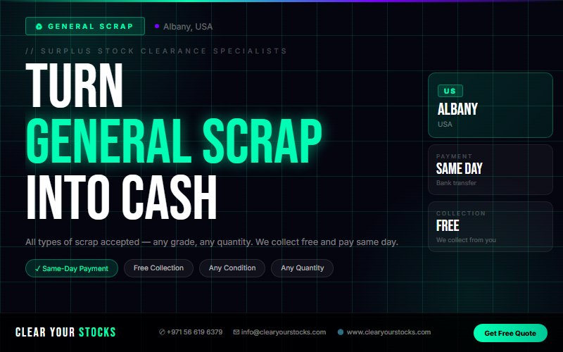 Struggling with Unsold General Scrap in Albany, USA? Here Is the Fastest Solution