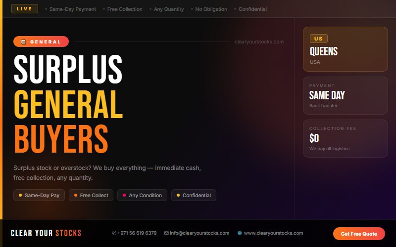 Overstock General Buyers USA — Clear Your Queens, USA Warehouse Today