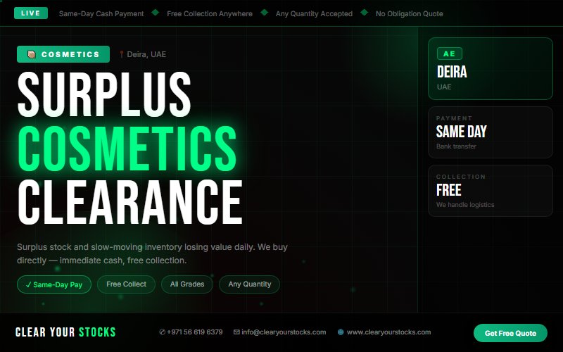 How to Sell Surplus Cosmetics Stock in Deira, UAE and Get Paid the Same Day