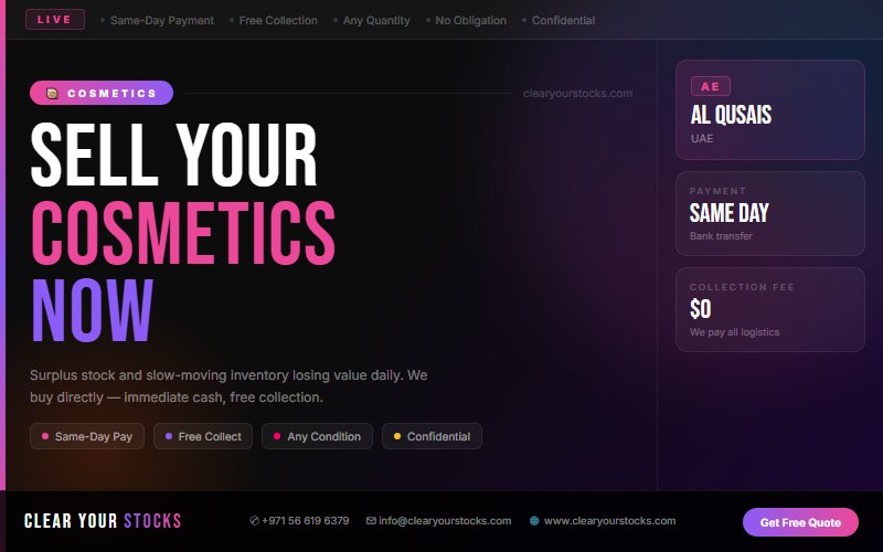 Non-Moving Cosmetics Stock Buyers in UAE — Serving Al Qusais, UAE and Beyond