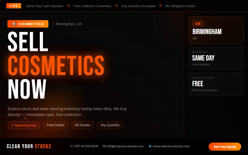 Unsold Cosmetics Stock Buyers in Birmingham, UK — Recover Your Capital Today
