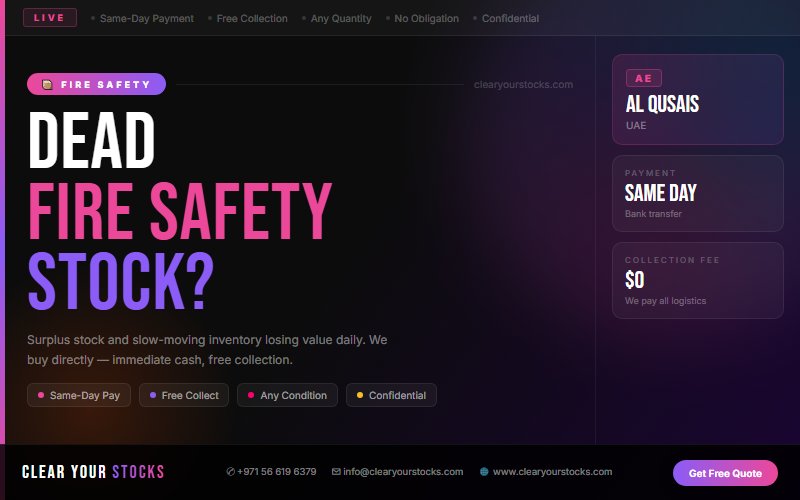 Your Fire Safety Inventory Is Losing Value in Al Qusais, UAE — Sell It Today