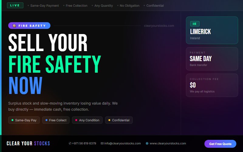 Nearest Fire Safety Dead Stock Buyer in Limerick, Ireland — Clear Your Stocks