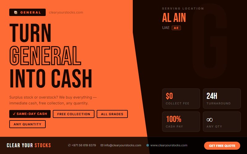 Dead Stock Buyers Near Al Ain, UAE — General Clearance with Same Day Pay