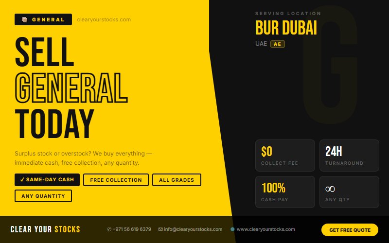 Sell Your General Dead Stock Anywhere in UAE — Fast Payment
