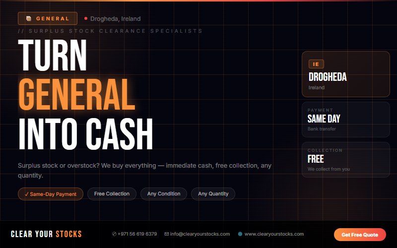 Get Immediate Cash for Your Surplus General Stock in Drogheda, Ireland Today