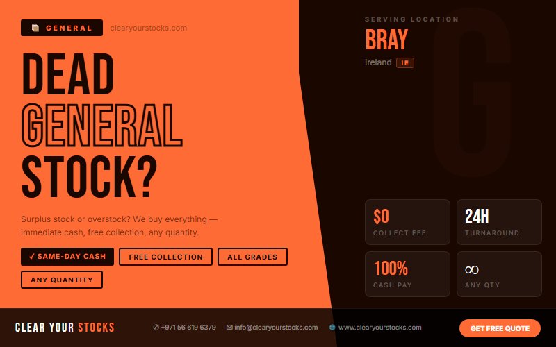 Sell Your Excess General Materials in Bray, Ireland — Quick Fair Payment