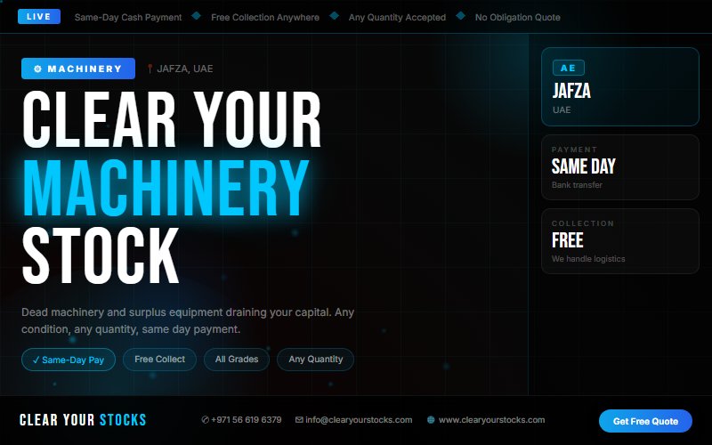 We Purchase Machinery Dead Stock in JAFZA, UAE — Free Collection, Instant Pay