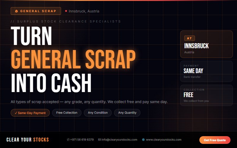 Turn Your Dead General Scrap Inventory Into Instant Cash in Innsbruck, Austria