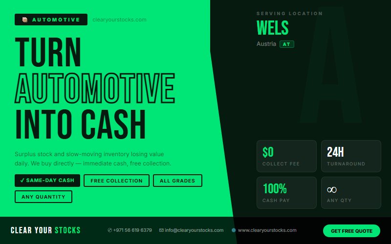 Why Wels, Austria Companies Choose Clear Your Stocks for Automotive Clearance