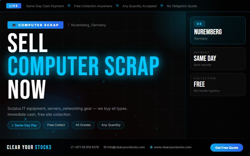 Obsolete Computer Scrap Inventory in Nuremberg, Germany — Turn It Into Cash Now