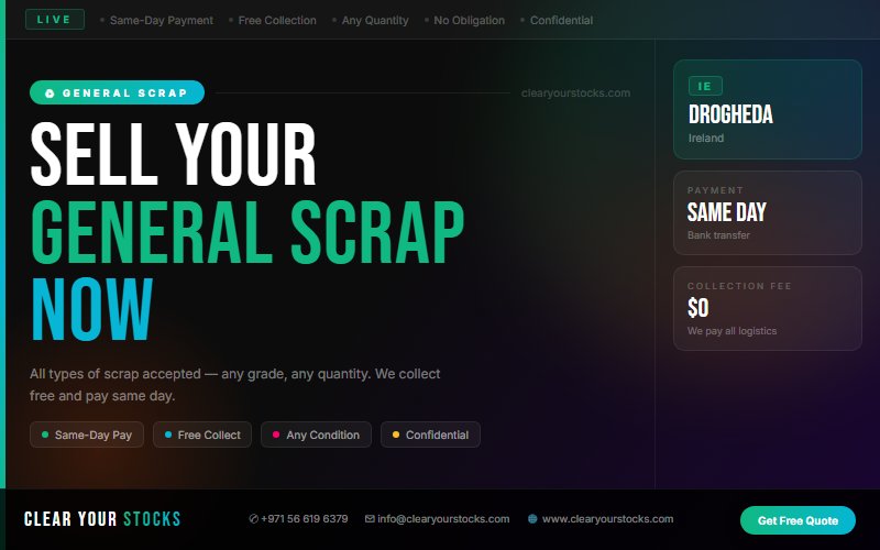 Looking for Dead General Scrap Stock Buyers Near Drogheda, Ireland? Contact Us Today