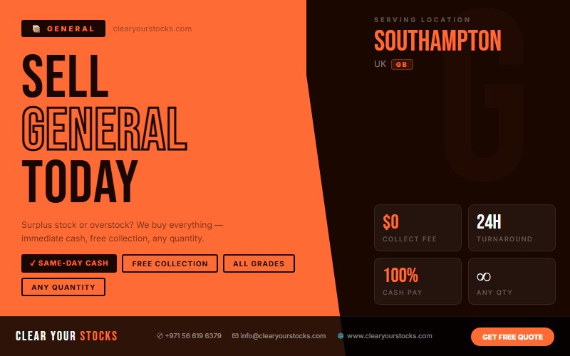 Slow-Moving General Stock in Southampton, UK? We Are Your Best Buyer