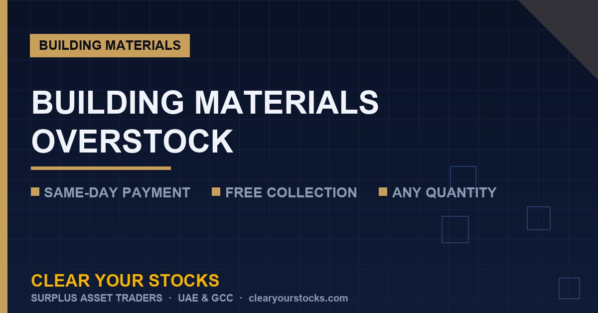Building Materials Overstock: Turn Waste into Working Capital