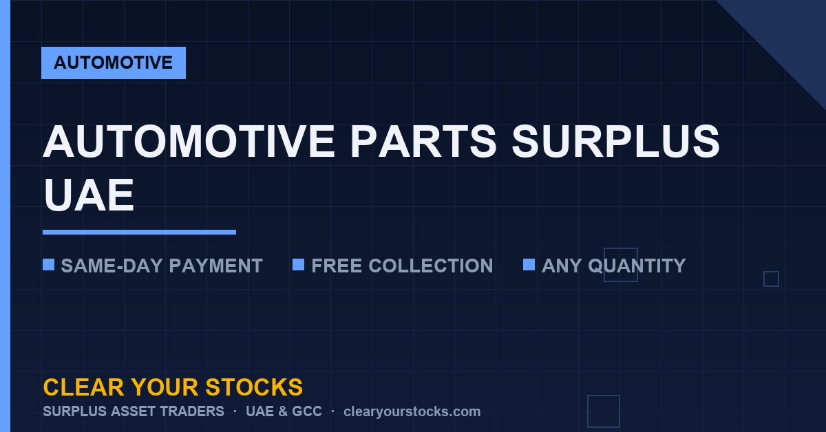 Automotive Parts Surplus in UAE: Who Buys and How Much