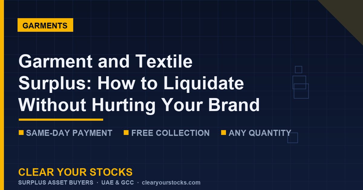 Garment and Textile Surplus: How to Liquidate Without Hurting Your Brand
