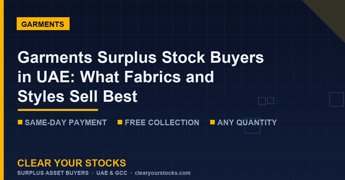 Garments Surplus Stock Buyers in UAE: What Fabrics and Styles Sell Best