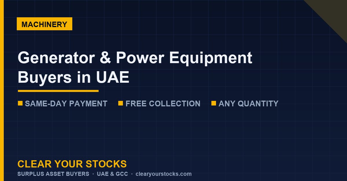 Generator & Power Equipment Buyers in UAE