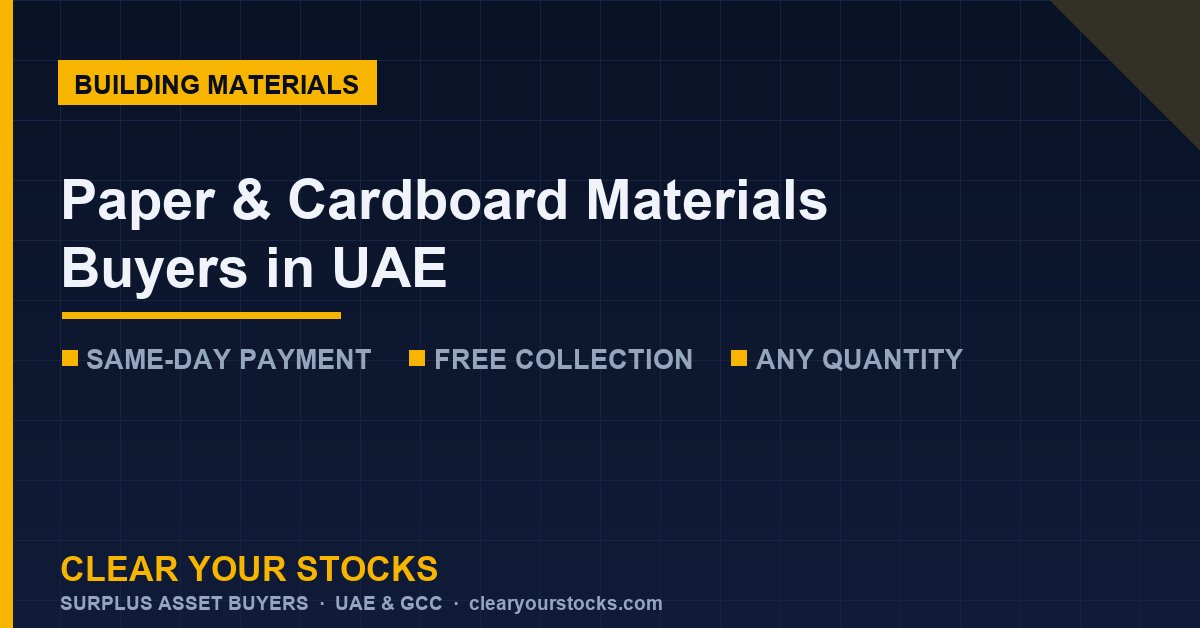 Paper & Cardboard Materials Buyers in UAE