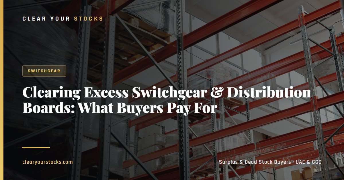 Clearing Excess Switchgear & Distribution Boards: What Buyers Pay For