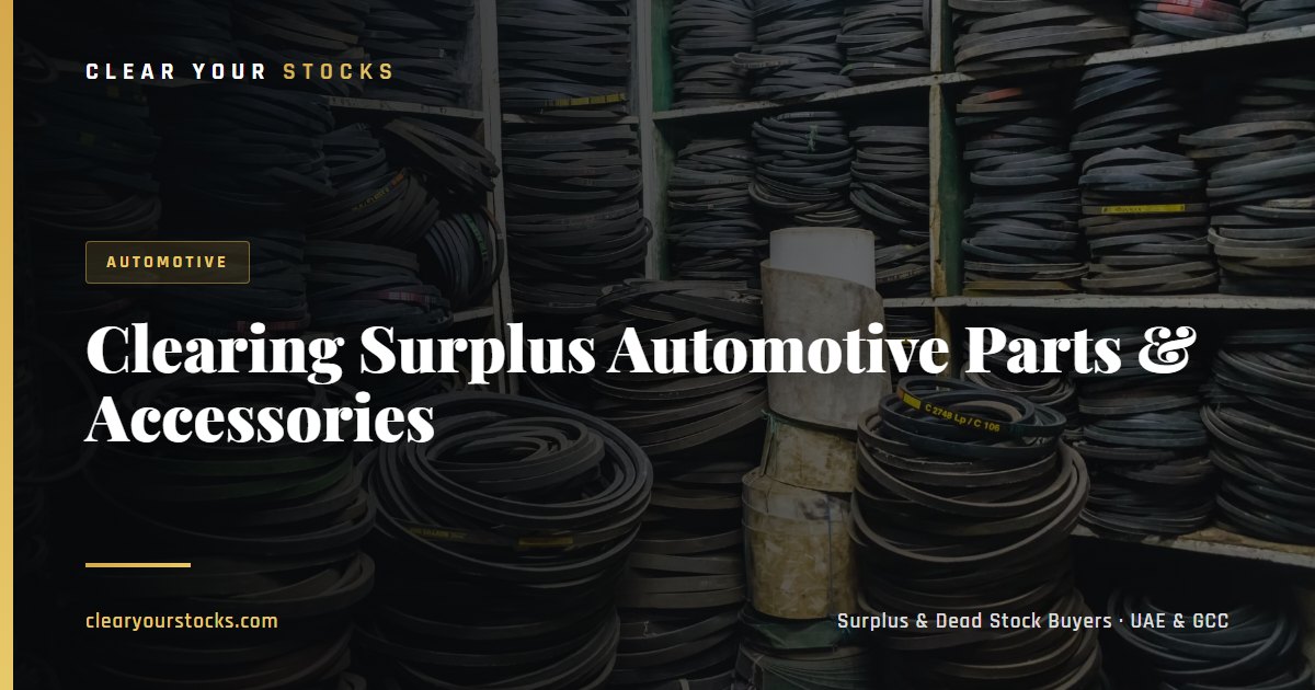 Clearing Surplus Automotive Parts & Accessories