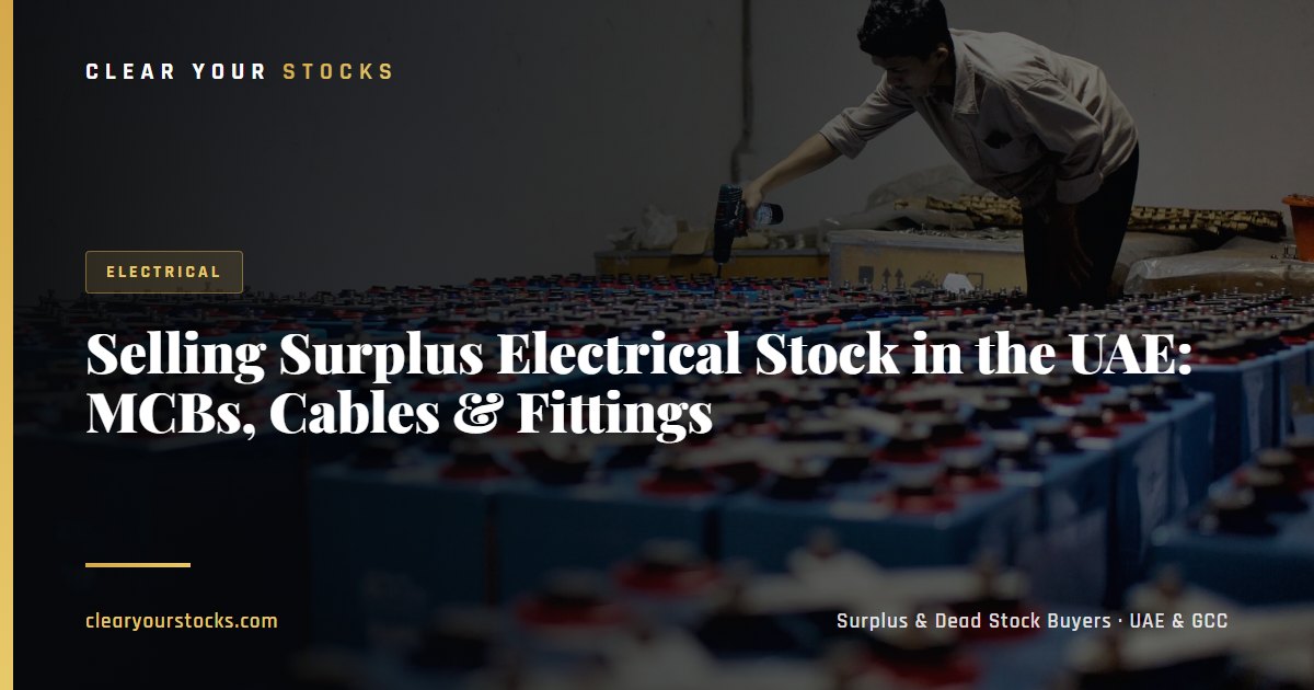 Selling Surplus Electrical Stock in the UAE: MCBs, Cables & Fittings