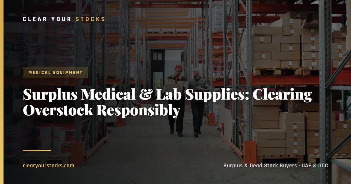 Surplus Medical & Lab Supplies: Clearing Overstock Responsibly