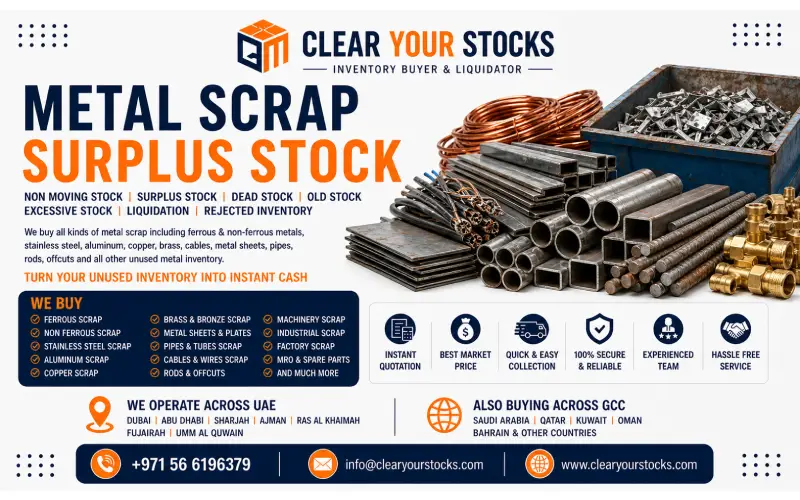 Metal Scrap & Surplus Stock Buyers in UAE | Dead, Old & Liquidation Stock